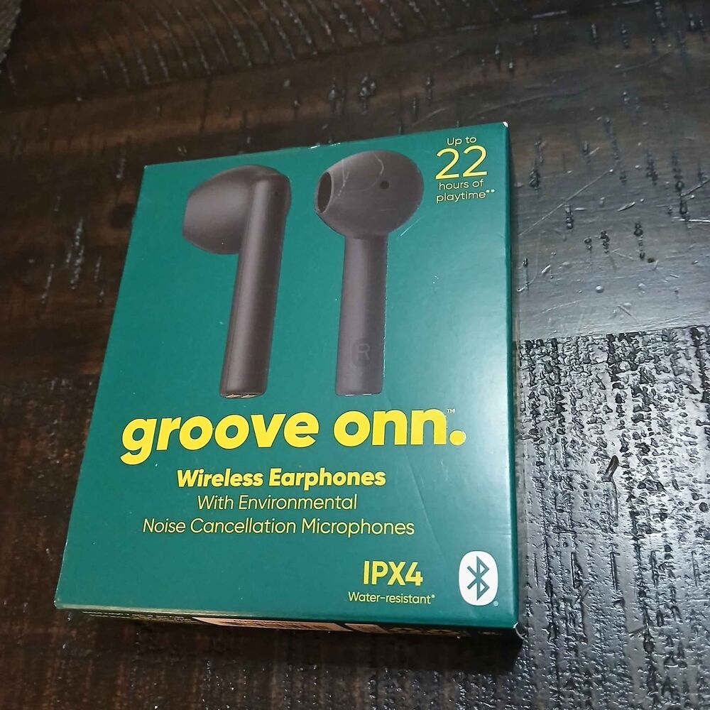 Groove Onn. Wireless Earphones w/Noise Cancellation & Charging Case NEW In Box